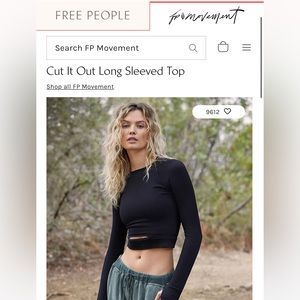 New without tags Free People movement cut it out long sleeved top